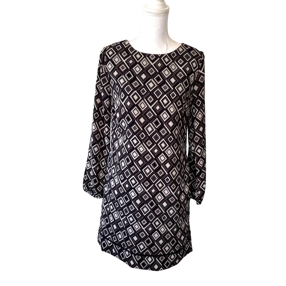 Loft Women Shift Dress 6 Retro Geometric Office Work Clothes Business Statement
